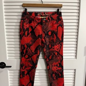 Vera Wang Snake Print Jeans